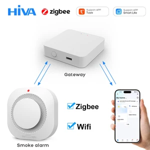 Tuya WiFi ZigBee Smart Smoke Detector Sensor Home Security Fire Protection Smoke Alarm For Security System Via Smart Life APP