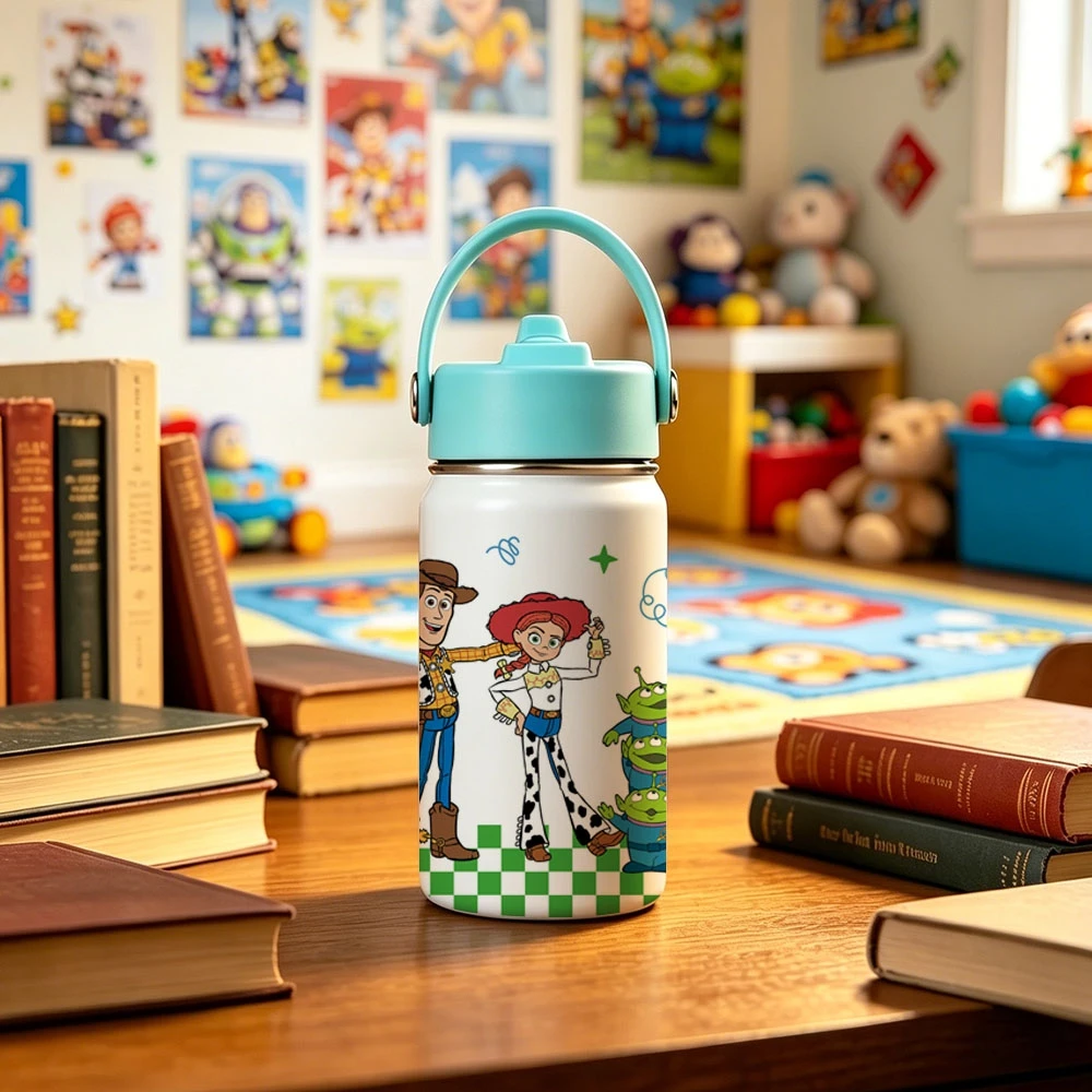1pc 12oz Disney Toy Story Characters Stainless Steel Tumbler with Carry Handle Portable Cup for Outdoor Sports Travel Home - view 5