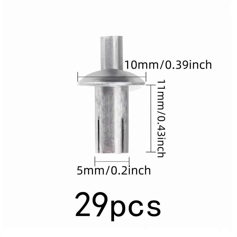 29 pcs 5*11mm Strike Core Expansion Rivets, Expansion Lock Design and No Special Tools Required, Durable
