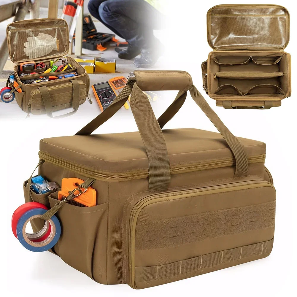 14inch Tool Handbag with 5 Pockets Heavy Duty Tool Bag Hand Tools Carry Bag for Mechanic Electrician Carpenter Builder Plumber