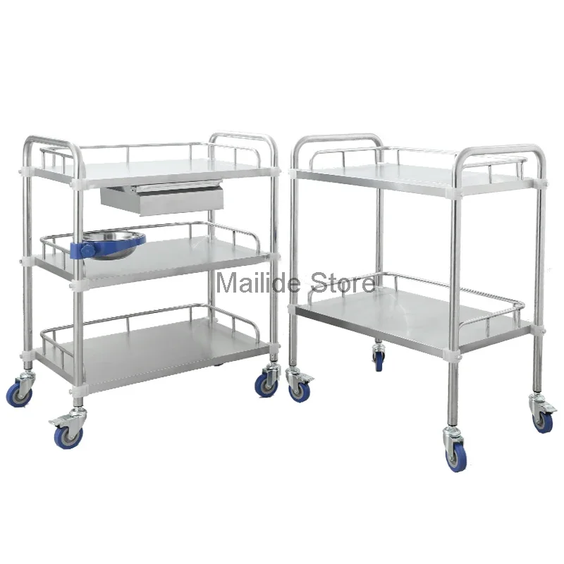 Modern Stainless Steel Salon Trolleys Beauty Salon Medical Tool Trolley Creative Salon Furniture Hospital Mobile Storage Trolley