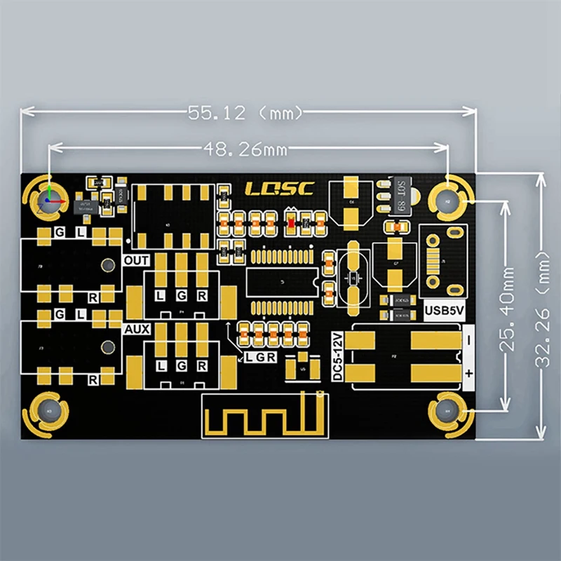 LQSC 2X Bluetooth Decoder Board For AUX Input Diy Modified Speaker Audio MP3 Stereo Audio Receiver Module