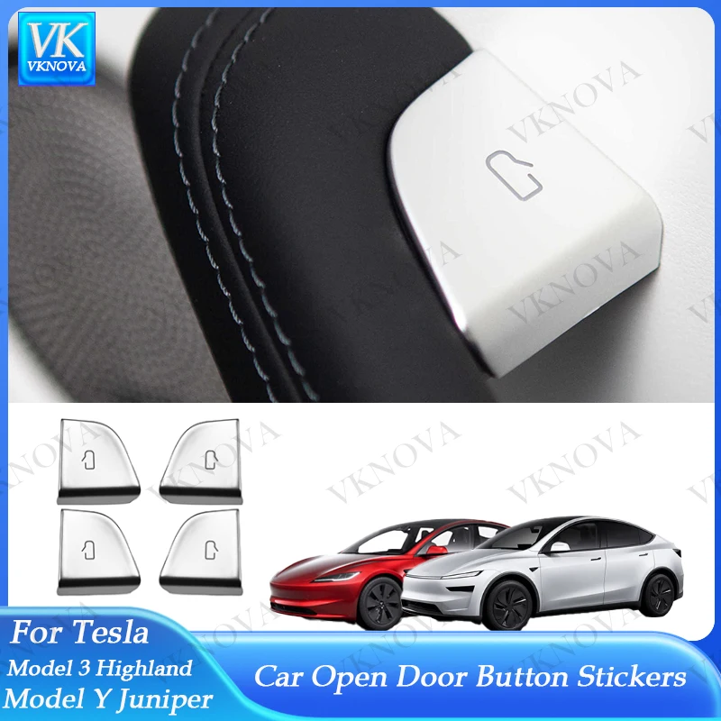 For Tesla New Model Y Juniper 2026 2025 Launch Model 3 Highland 2026  2025 2024 Door Lock Switch Open Button Cover Protector