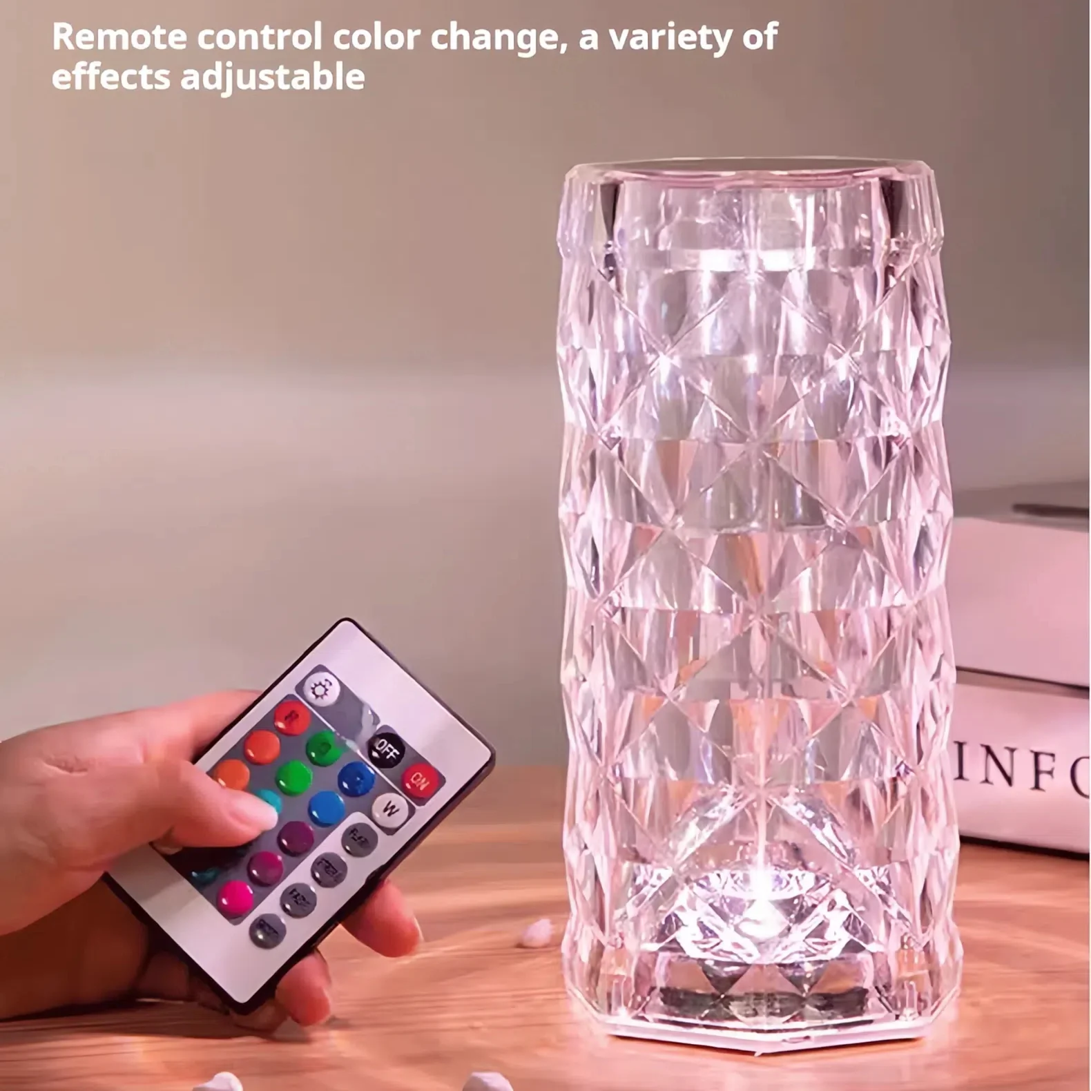 Rechargeable 16 Colors RGB Rose LED Night Light Color Changing Crystal Touch Table Lamp For Bedroom Nightstand Christmas Decor