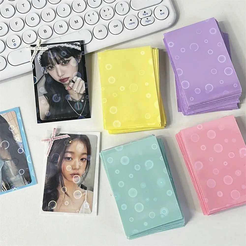 

20Pcs/Pack Round Dot Cards Protective Case Kpop Glittery Idol Photo Photocard Sleeves Film Card Holder