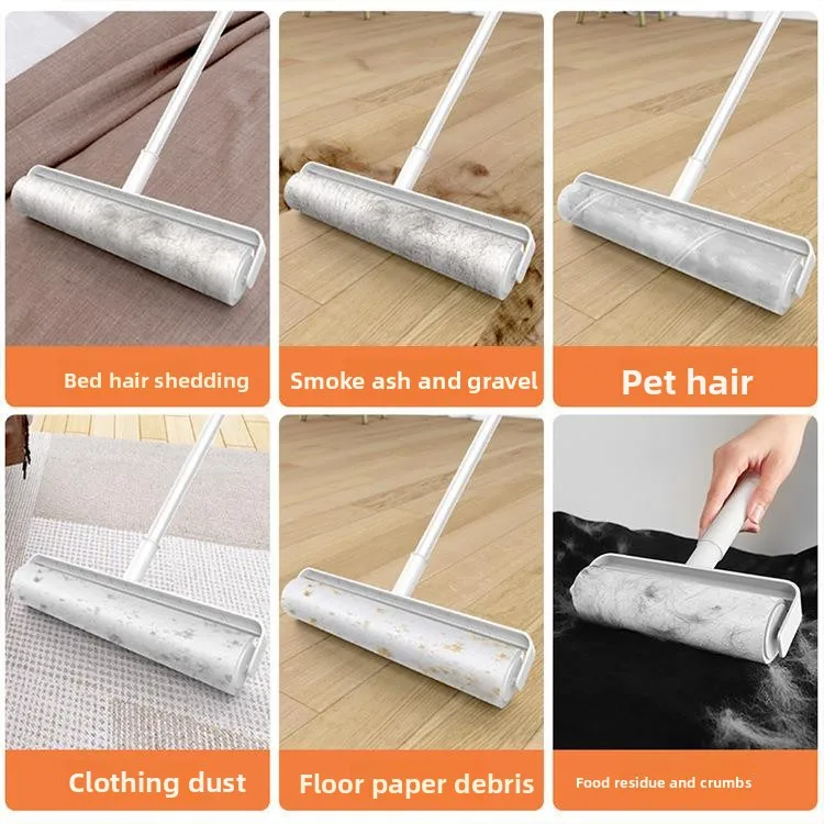 Large Sticky Hair Remover Roller Brush Bed Hair Dust Cleaning Tool Floor Cleaning Hair Roll Paper Dust Collector