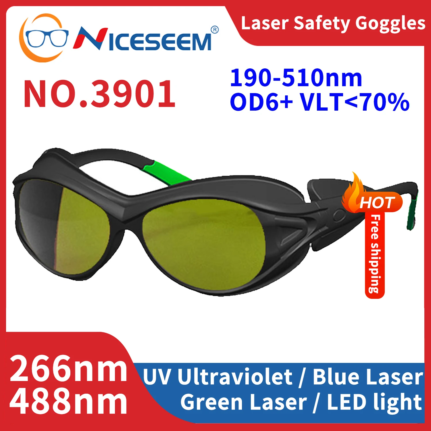 Laser Lenses Laser glasses 200-2000nm Hair Removal Radiation Protection Goggles Protective Eyepiece Industrial Safety IR IPL