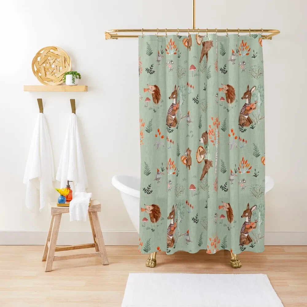 

Forest band blue Shower Curtain Waterproof Shower For Bathrooms For Shower Waterproof Fabric Curtain