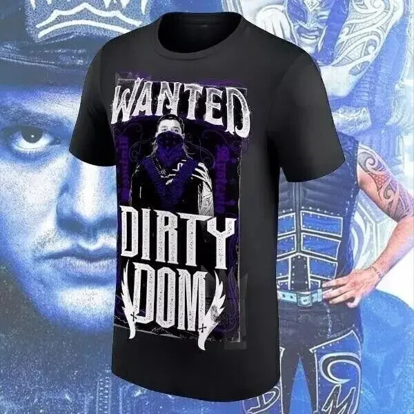T-shirt Restik Mysterio du Jugement Jour, Dirty Dom Wanted Wrestling Champs