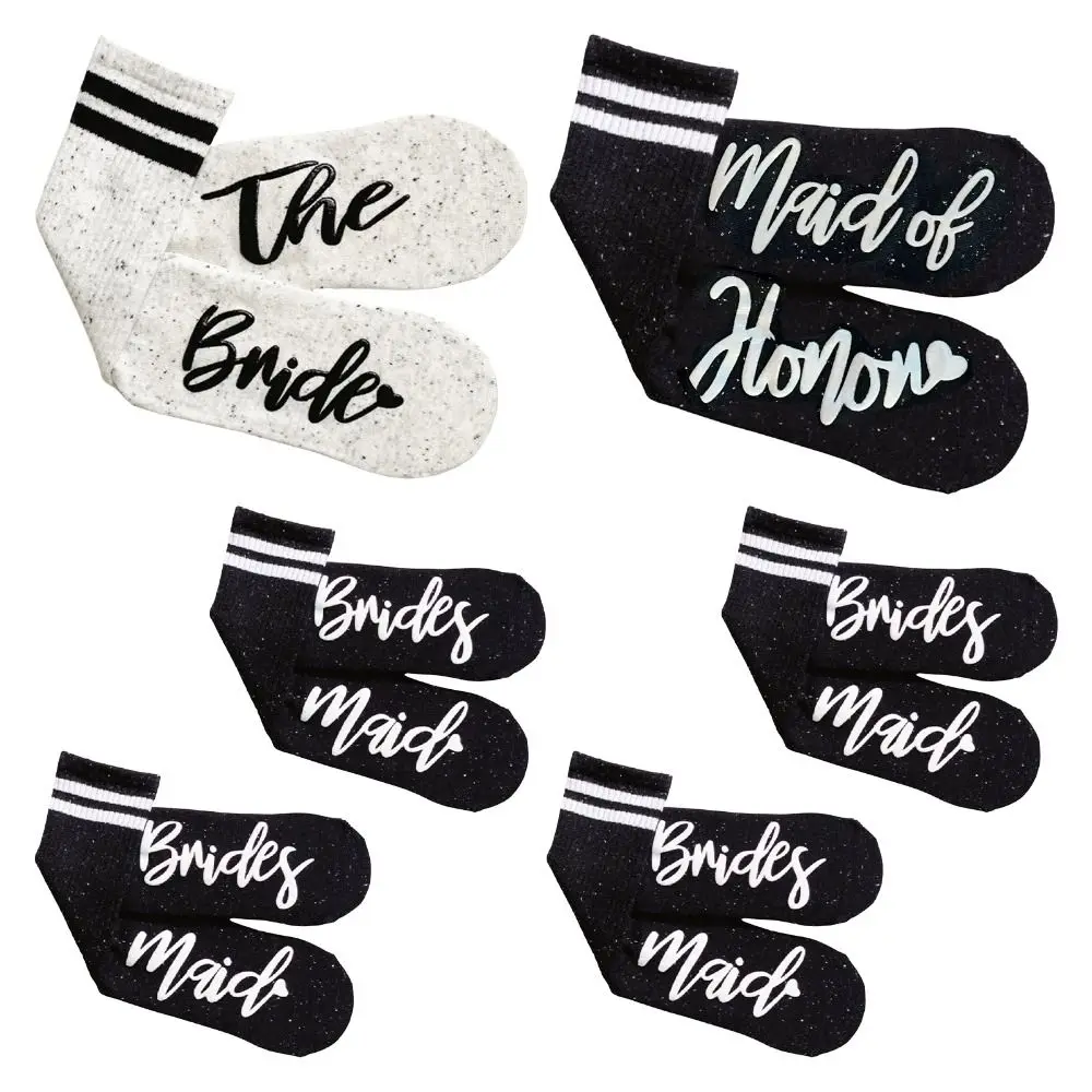 

Party Supply Cotton Bachelorette Party Black White Socks Bridesmaid Women