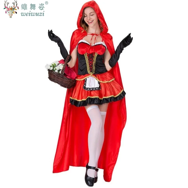

Halloween Costume Little Red Riding Hood Cosplay Costume Theme Party Maid Princess Dress Stage Perfermance Outfit Fancy Clothing