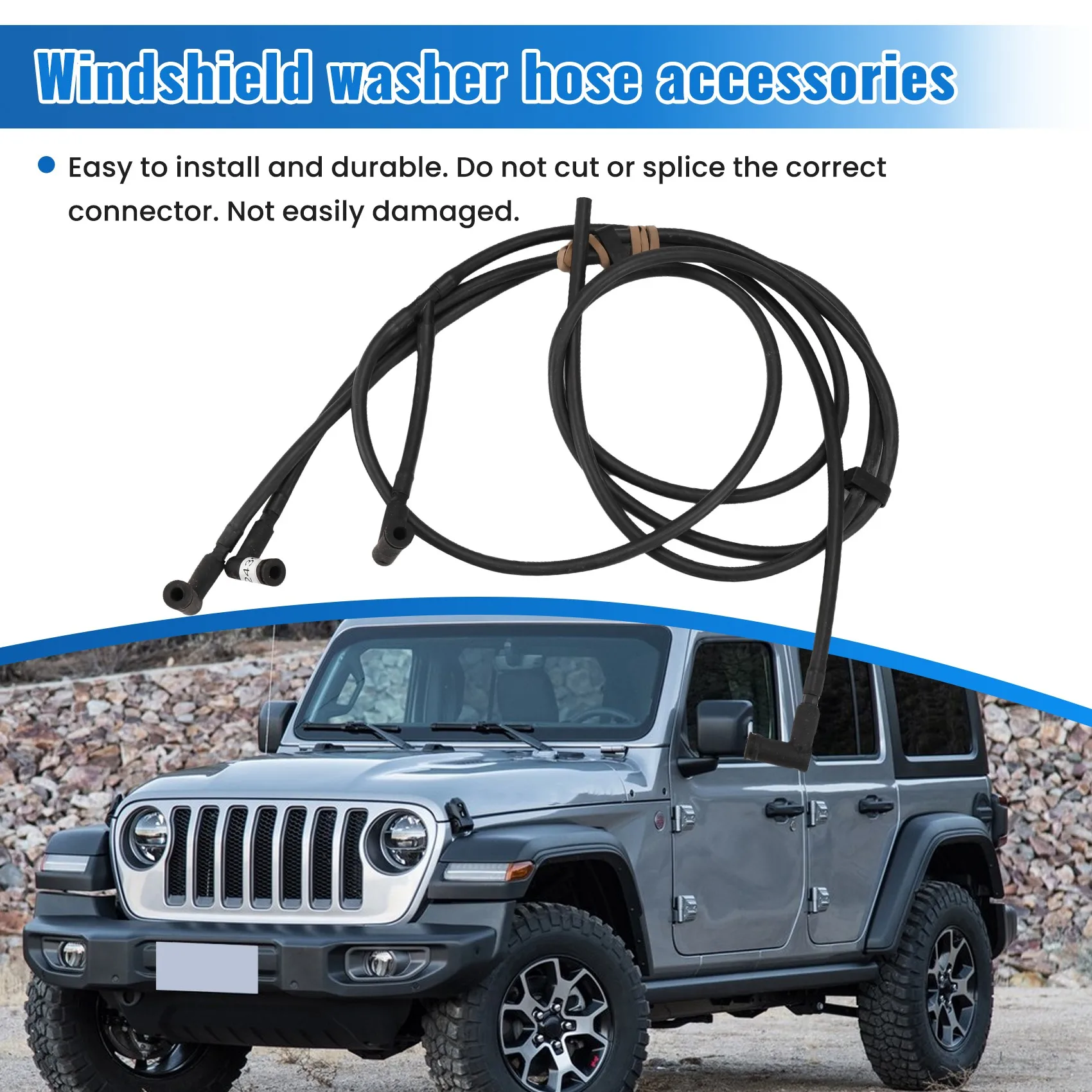

Front Windshield Washer Hose Wiper Spray Hose For Jeep Wrangler 2015-2018 68197414AB-A54R