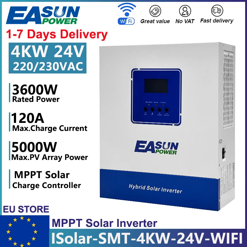 EASUN POWER 4KW 11KW Hybride Solar Inverter 48V 24V 230V 150A MPPT Solar Controller PV 500V Off Grid Inverter Met WIFI Parallel