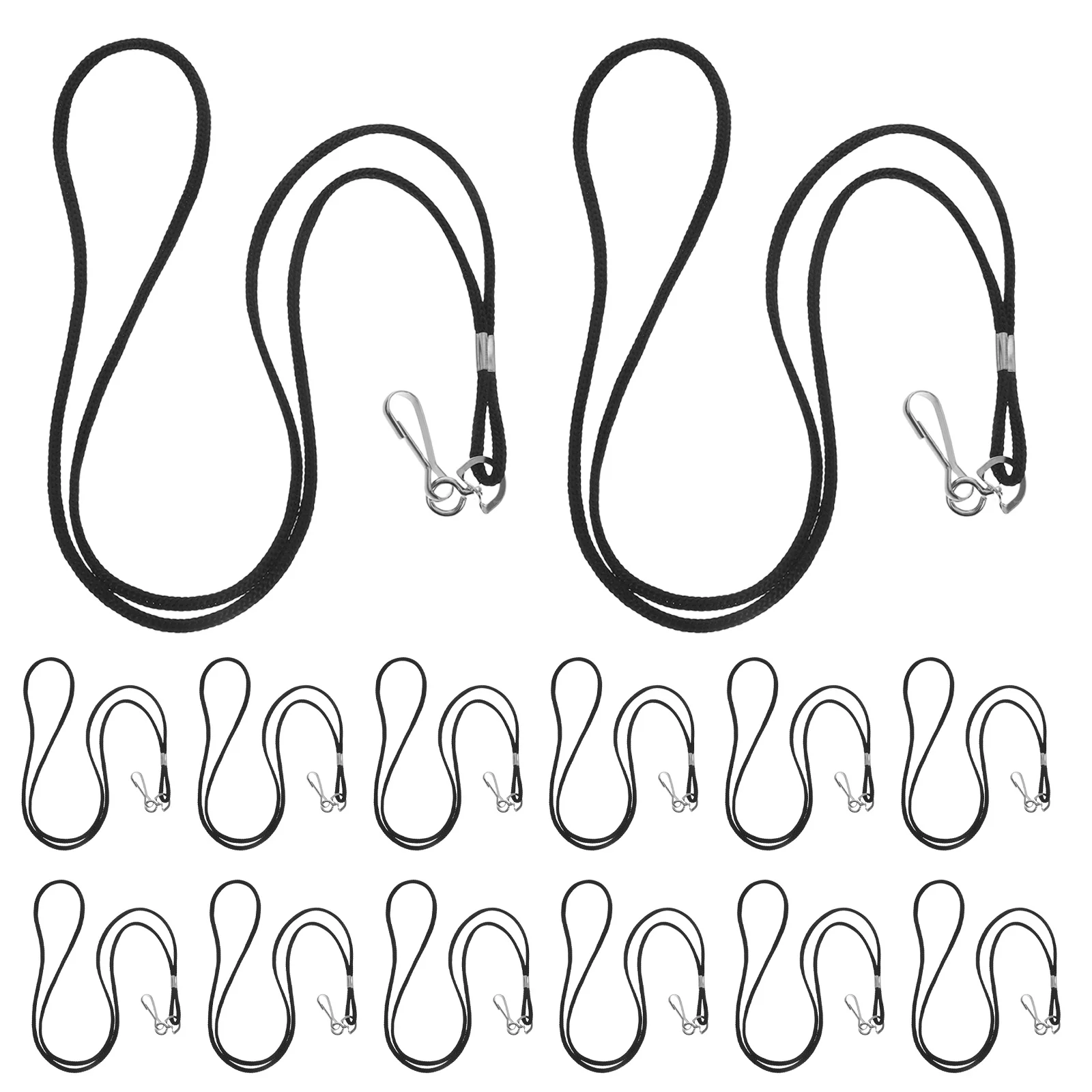 

100Pcs Work Badge Lanyard Quick Release Black Id Card Strap Office School Factory String Lanyard Office Badge Holder