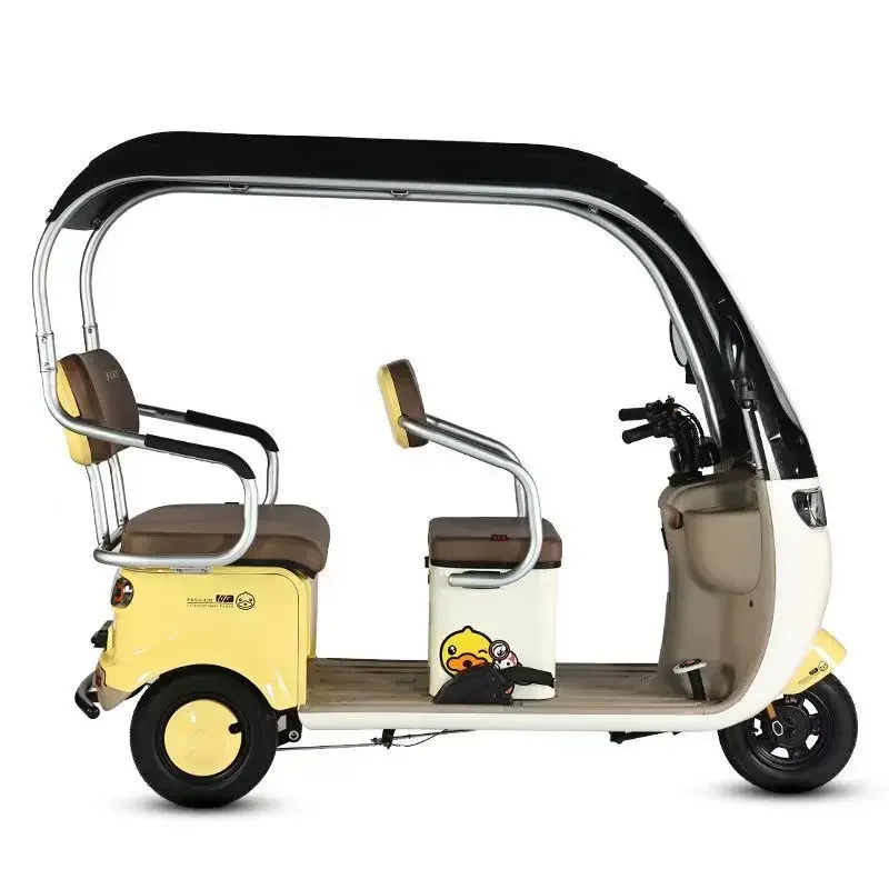 New Electric Tricycle with Shed To Pick Up and Drop Off Children Double Row Passenger and Cargo Dual Purpose