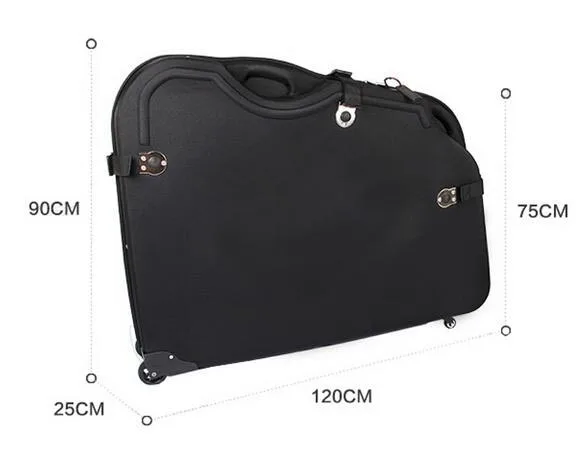 Op maat gemaakte hoogwaardige harde schaalmateriaal EVA/ABS fietsladbox, transportopbergdoos met rollen, fietsreizen