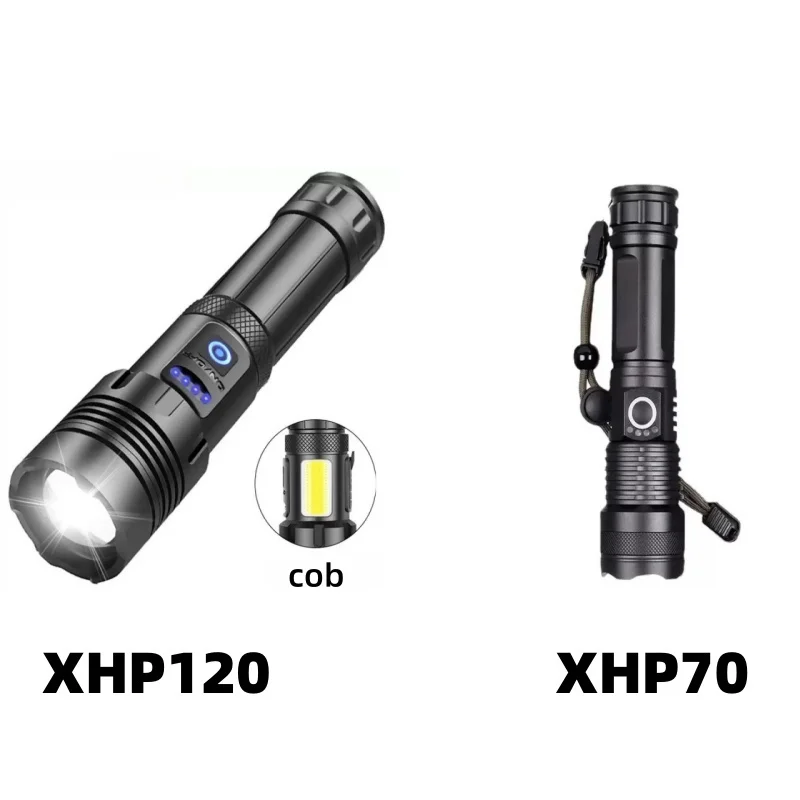 Super XHP120 Powerful Led Flashlight XHP90 High Power Torch Light Rechargeable Tactical Flashlight 18650 Usb Camping Lamp