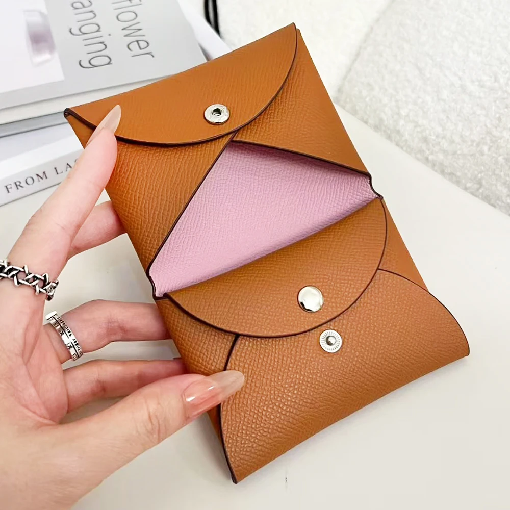 高級レザー折りたたみ小銭入れファッション男性ギフトミニクレジットカードホルダー財布新人デザイナーシンプルな小さな女性マネーポーチバッグ