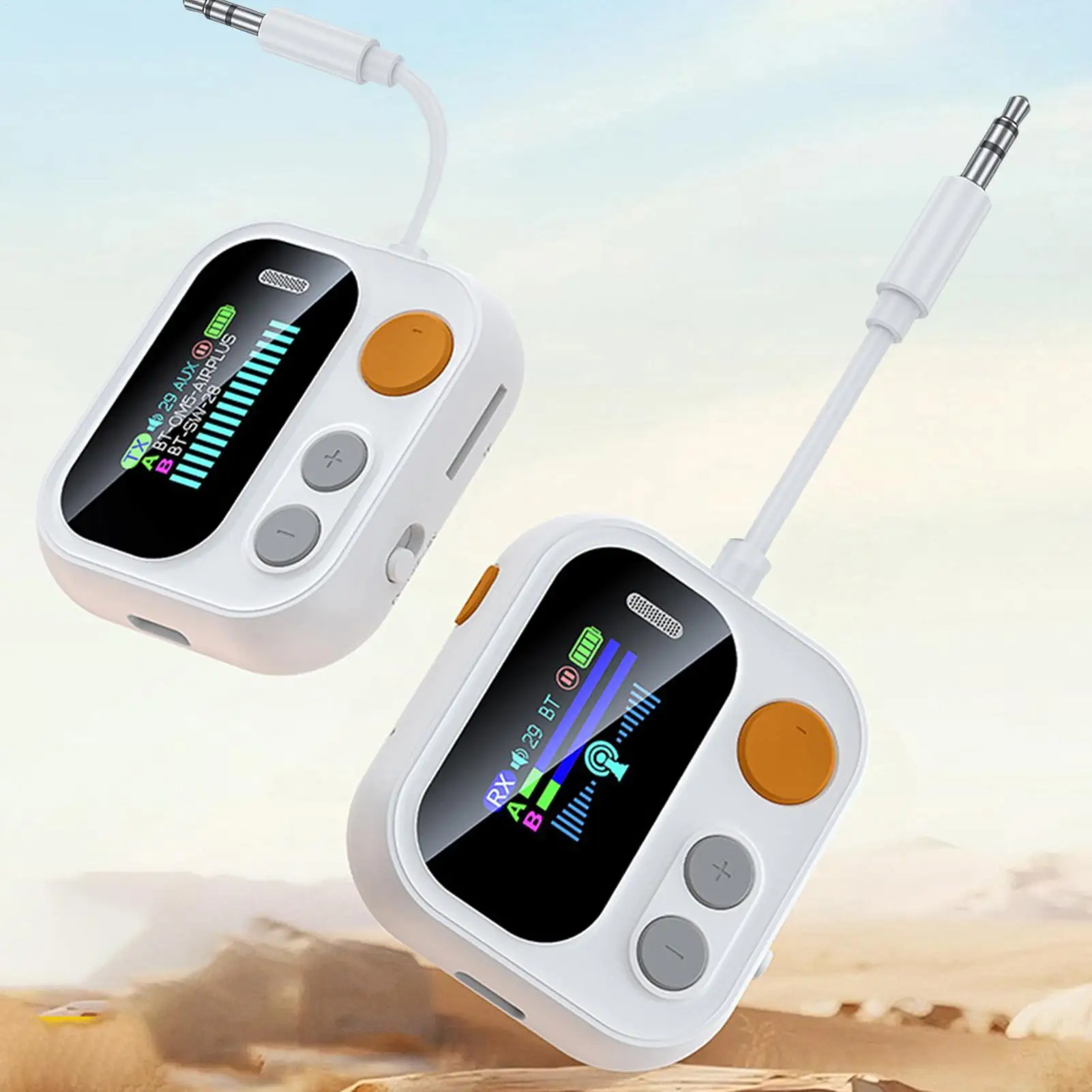 Color Screen Blue Tooth Transmitter Receiver 1 To 2 Wireless Transmitter Receiver Portable Audio Receiver For Mobile Phones