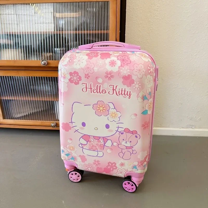 Kuromi Anime Sanrio Children Kawaii Luggage 19 Inch Trolley Box Cute Cartoon Hello Kitty Suitcase Storage Case Gifts for Kids