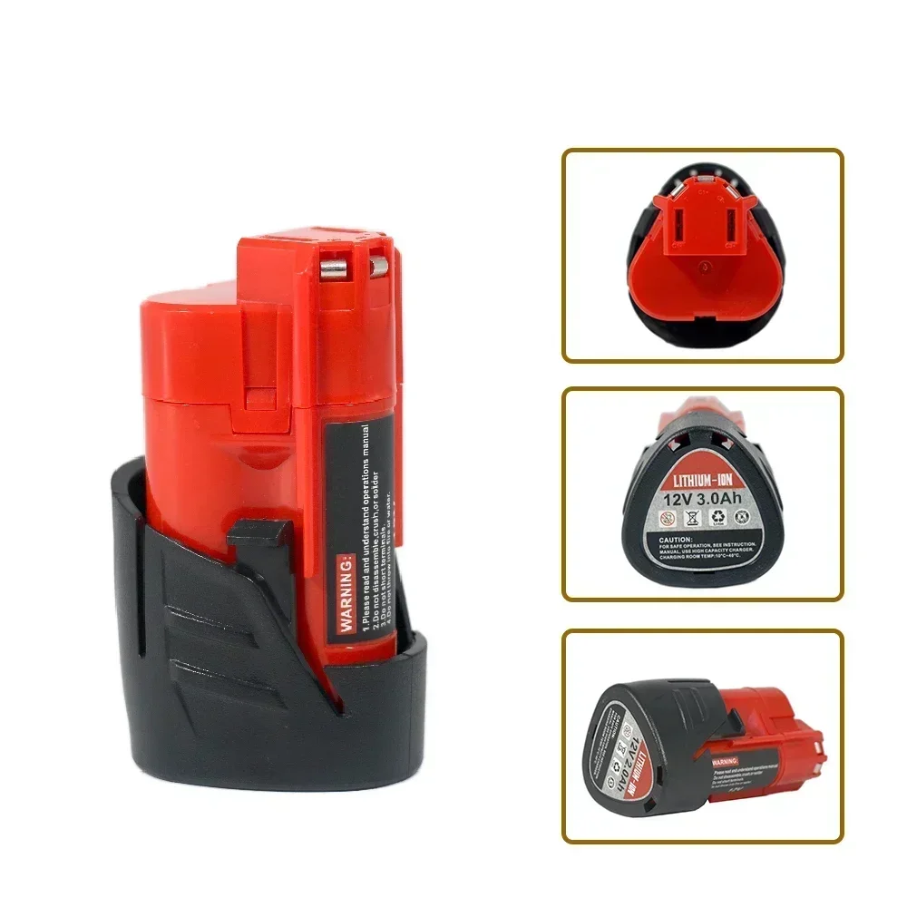 Velká akcePro dobíjecí baterii Milwaukee M12 3,0 Ah/6,0 Ah pro 12V akumulátorové nářadí 48-11-2402 48-11-2411 48-11-2401 MIL-12A - náhled 2