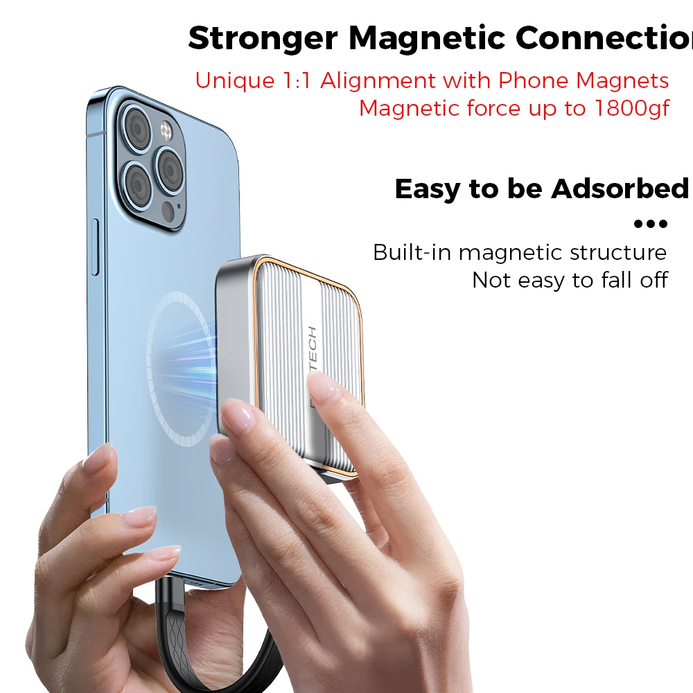 Aluminum 3-in-1 Phone Magnetic SSD Enclosure with PD100W Type-C 10Gbps Data Transmission for M.2 NGFF & NVMe PCle with 2230/2242