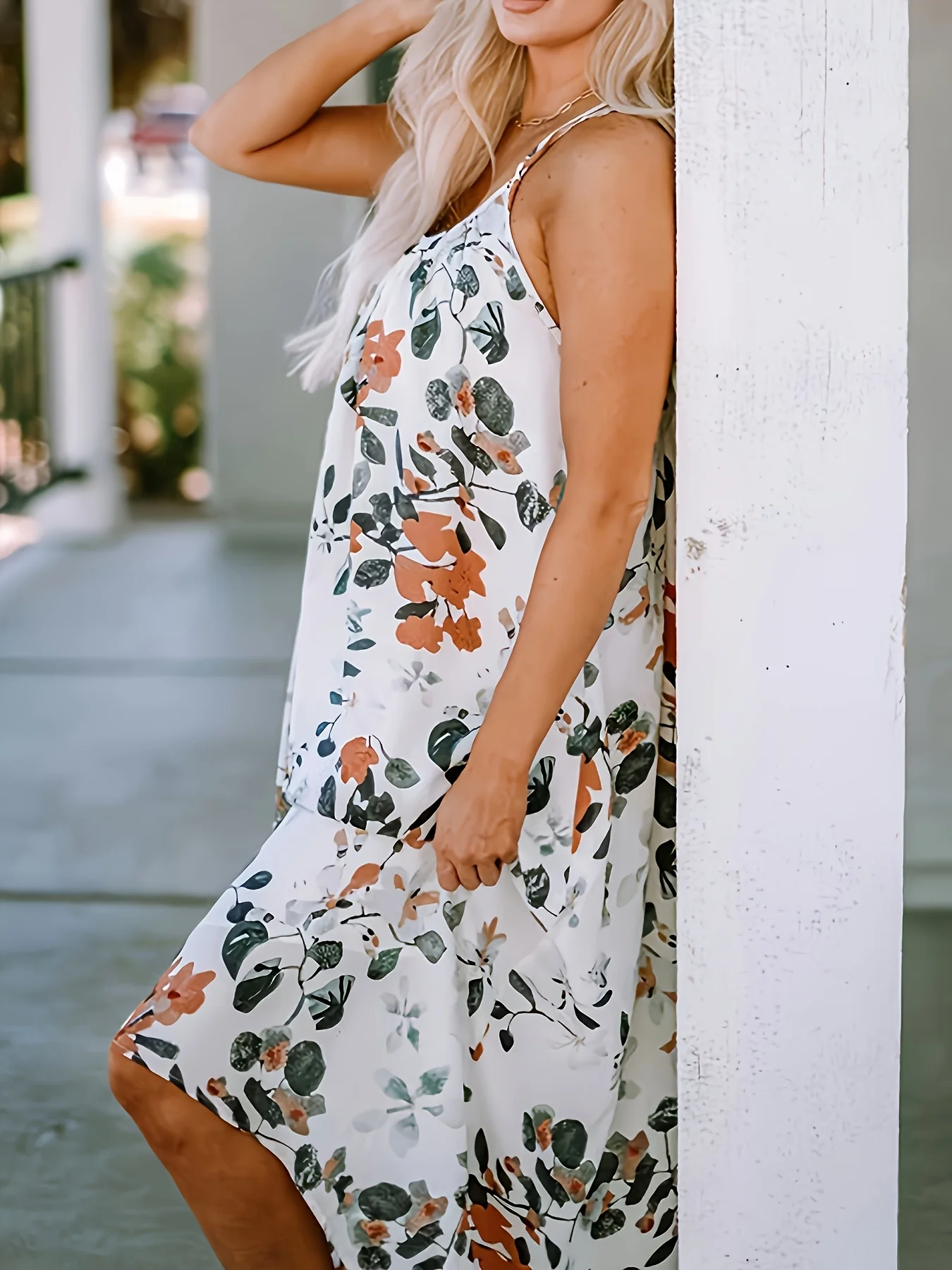 Damen-Kleid, groß, gewebt, Sommerfest, bedruckt