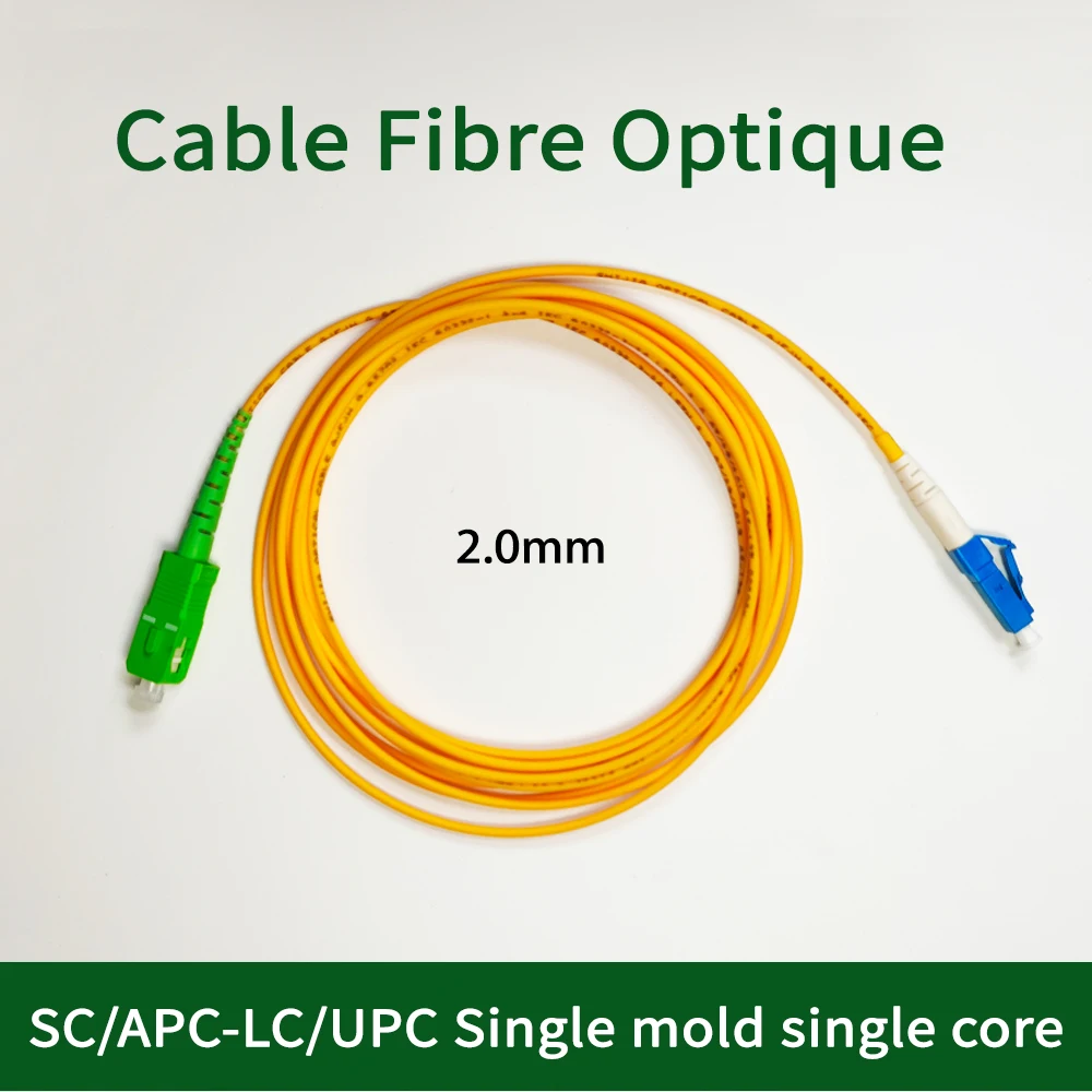 Cable Fibra Optica SC/APC-LC/UPC Single Mode Diameter 2mm Indoor FTTH Optical Patch Cord 2M/3M/5M Extension Cord