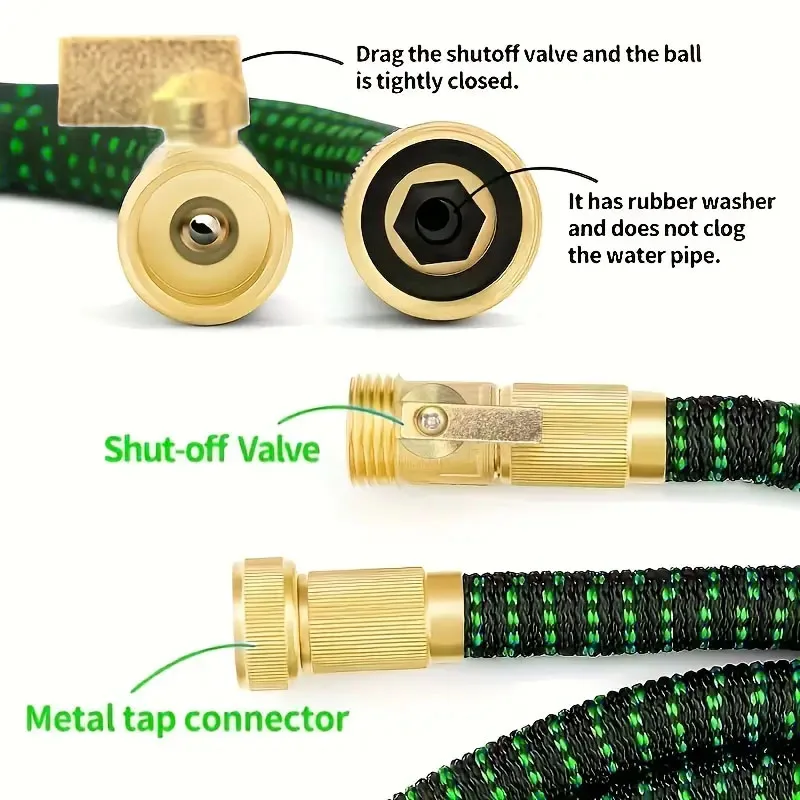 Garden Hose Upgrade: Expandable,Retractable, Non-knotted hose 3/4” Connector Accessories For Garden Watering And Dleaning.”