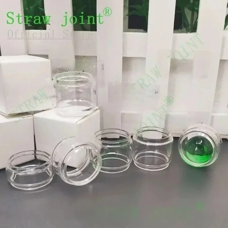 Straw Joint ID22mm 10PCS Clear Bulb Glass Base Tube Replacement Decorative Accessory