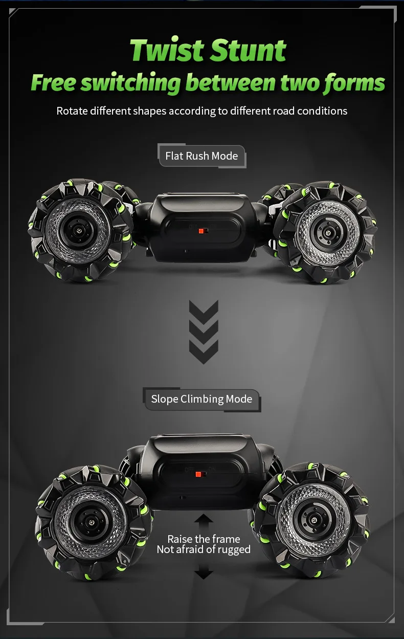 Voiture de cascadeur télécommandée pour garçon, jouet multifonctionnel, camion de course, avec montre Twist Dance, Mode contrôlé, 2.4G, cadeau