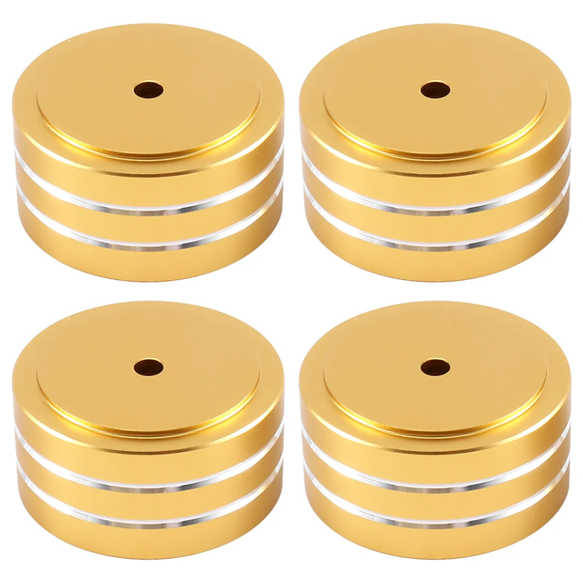 4Pcs 40X20mm Aluminum HIFI AMP Speaker Isolation Stand (Gold)