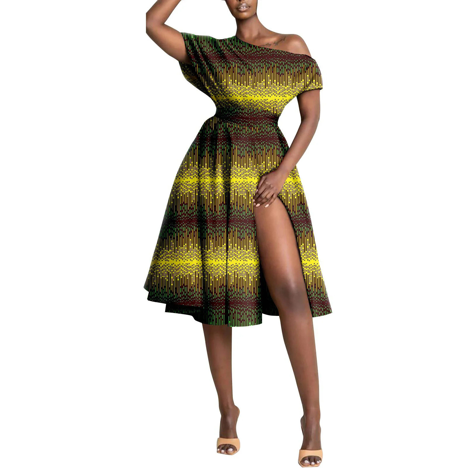 Sale! Ankara Fashion African Clothes for Women Print Maxi  Sexy Dresses for Women Dashiki Party Wear Split Elegant Lady Dresses