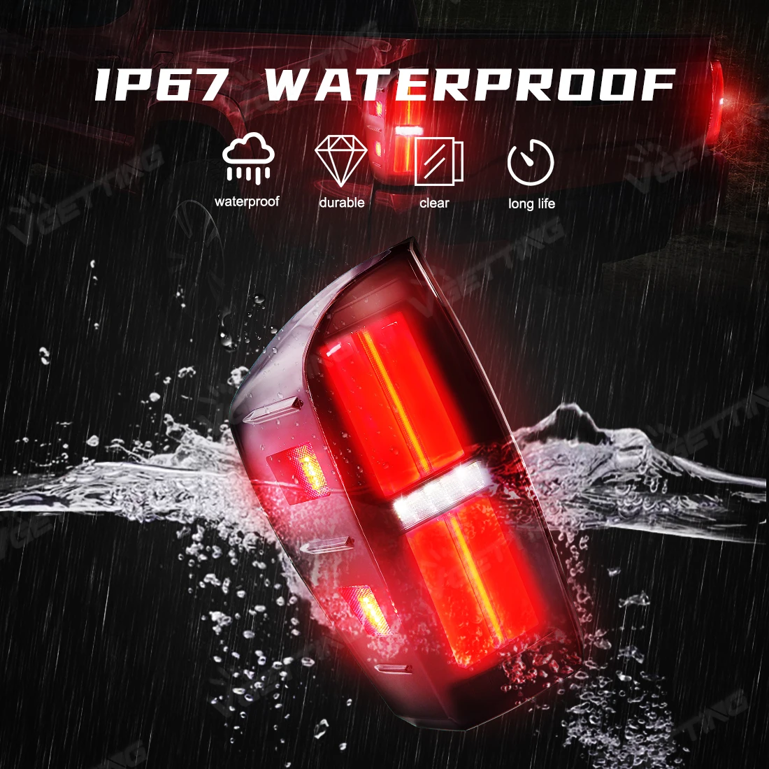 LED الضوء الخلفي الذيل مصابيح لتويوتا تاكوما 2016 2017 2018 2019 2020 2021 2022 2023 الخلفية الضباب مصباح بدوره إشارة عكس ضوء الفرامل #2