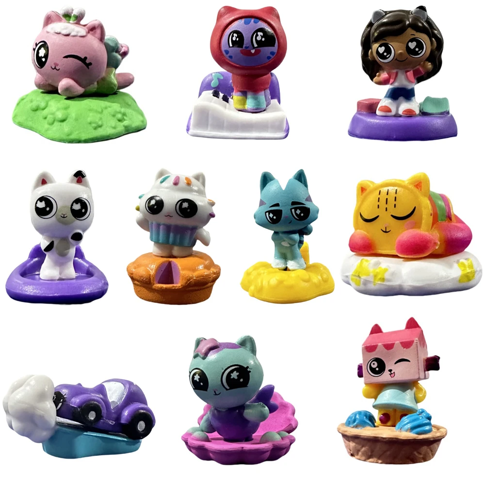 

Capsule Doll Toys 10pcs/set Gabby Dollhouse Mercat Machine Smiling Car Hug Assemble Dolls action Figure Toy Kids Xmas Gifts