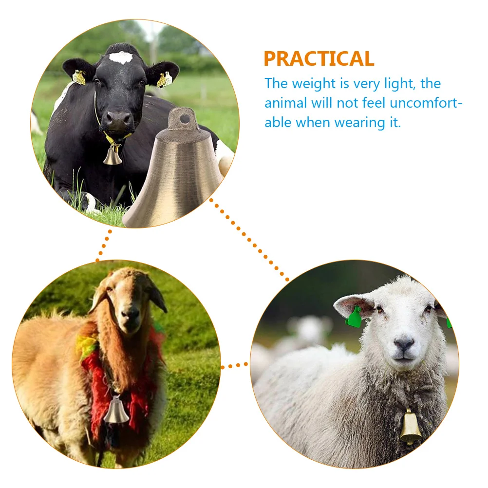 

4pcs Sheep Bell Accessories Pet Copper Bells Cowbells Loud Goat Farm Anti Theft Vintage Design Bright Color Small Size Christmas