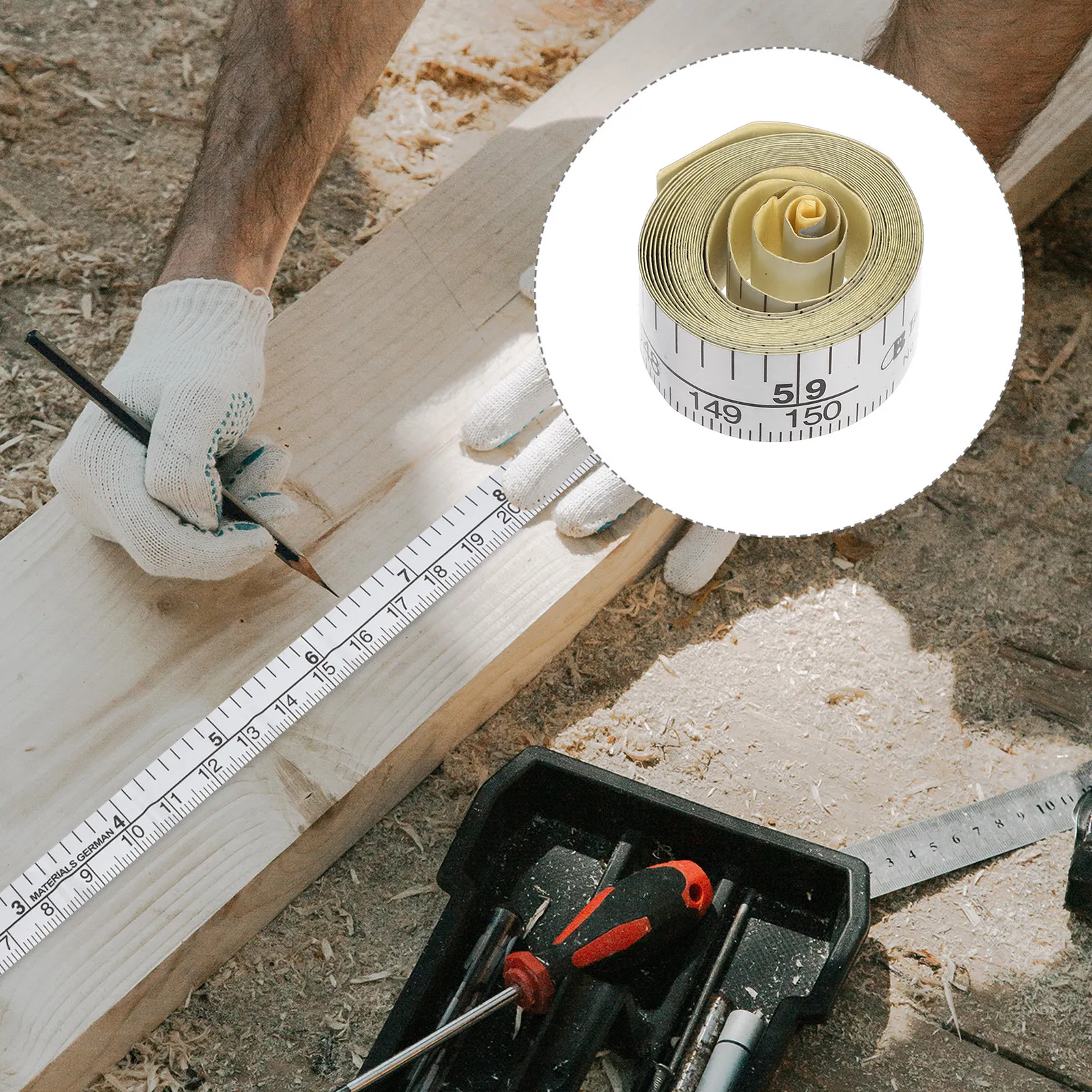 Self-Adhesive Measuring Tape 1.5m Soft Peel Stick Ruler Tape for Height Measurement Wall Sewing Workbench Fabric Removable