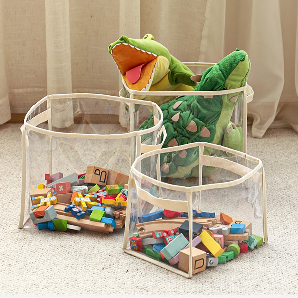1Pc Transparent Spielzeug Lagerung Korb Bausteine Plüsch Spielzeug Große Kapazität Multifunktionale Lagerung Box Hause Lagerung Organizat