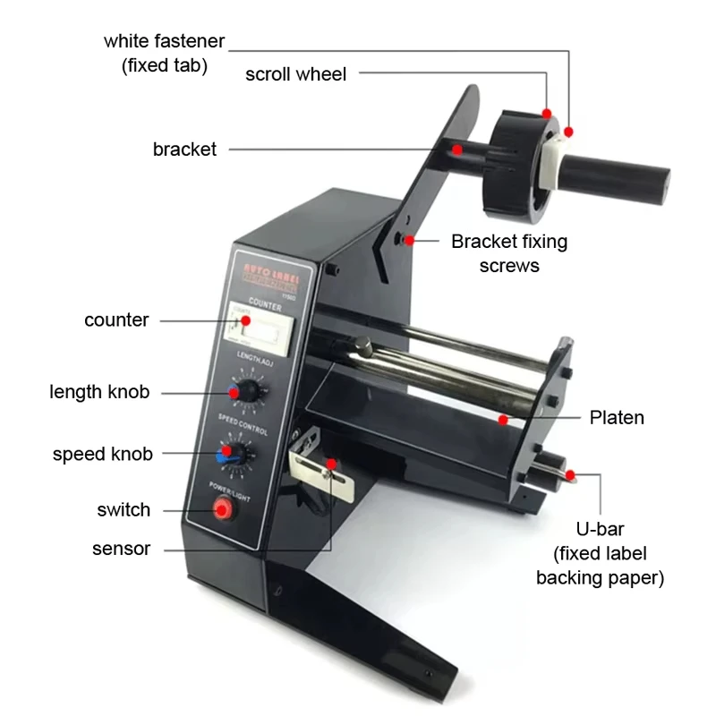 

Multifunction Automatic Label Dispenser 1150D Device Sticker 110V/220V 50Hz/60Hz Label Stripping Machine