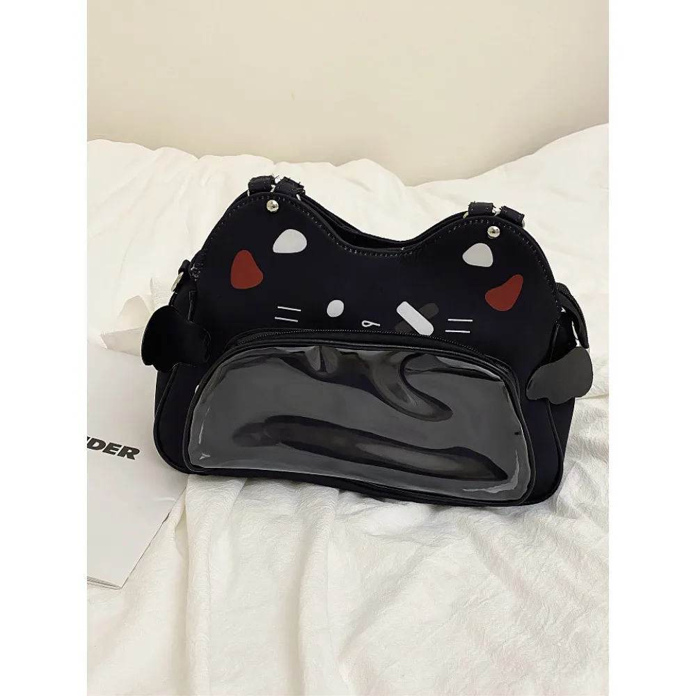 حقيبة كتف صغيرة لآلام الطعام من Cat Y2K، حقيبة كتف يومية بسيطة ومتعددة الاستخدامات، حقيبة ألم طعام صغيرة ثنائية الأبعاد #6