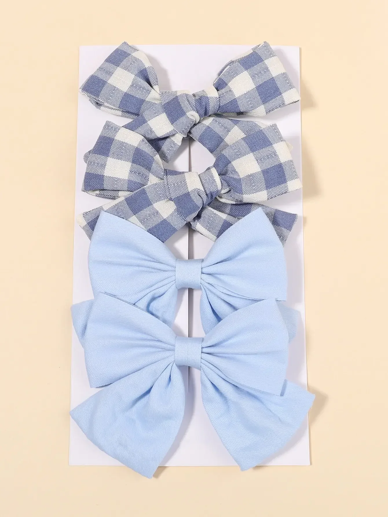 4 ชิ้น/เซ็ตน่ารักลายสก๊อตคลิปผมสําหรับเด็กทารกเด็กทารก Knot ผมสีฟ้า Bow Barrettes Hairgrips อุปกรณ์เสริมผม
