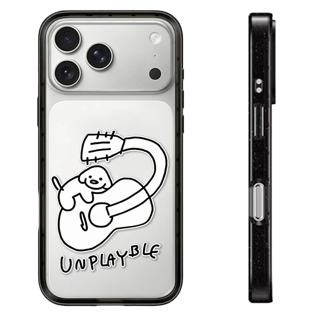 

Cartoon Guitar Dog Compact Border Phone Cover for IPhone 14 15 16 17 Pro Max Case for IPhone 17Pro