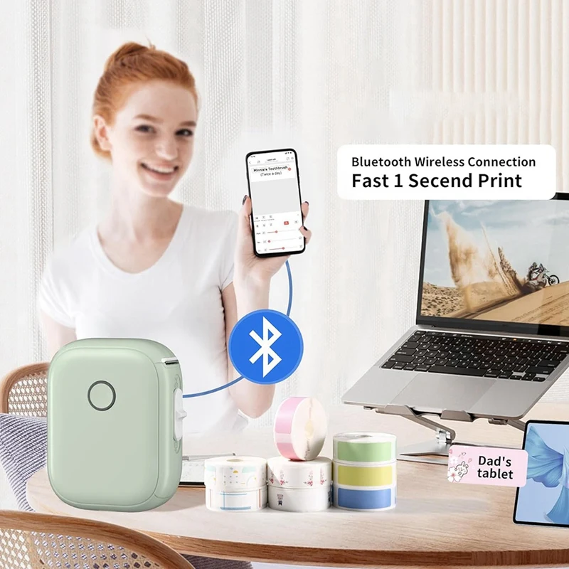 Portable Label Maker P12 Wireless Bluetooth Continuous Label Printer Label Maker Machine For Storage Office Home