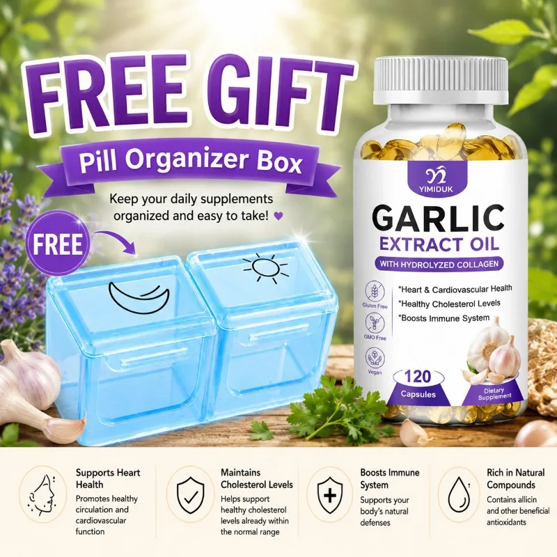 Natural Garlic Extract Supplements, with Tomato, Collagen, Maintain Healthy Cholesterol, Boost Immunity & Skin Health