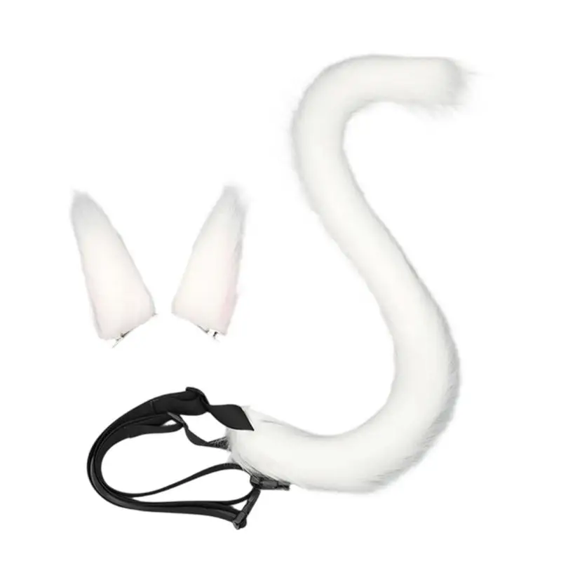 

A52E Multiuse Furry Plush Cats Tail Hair Clip and Bendable Tail Props Cosplay Costume