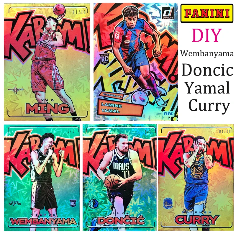 

Panini Homemade DIY Star Cards Wembanyama Doncic Yamal Curry Yao Ming Holiday Gifts Fold Glitter Collectible Cards