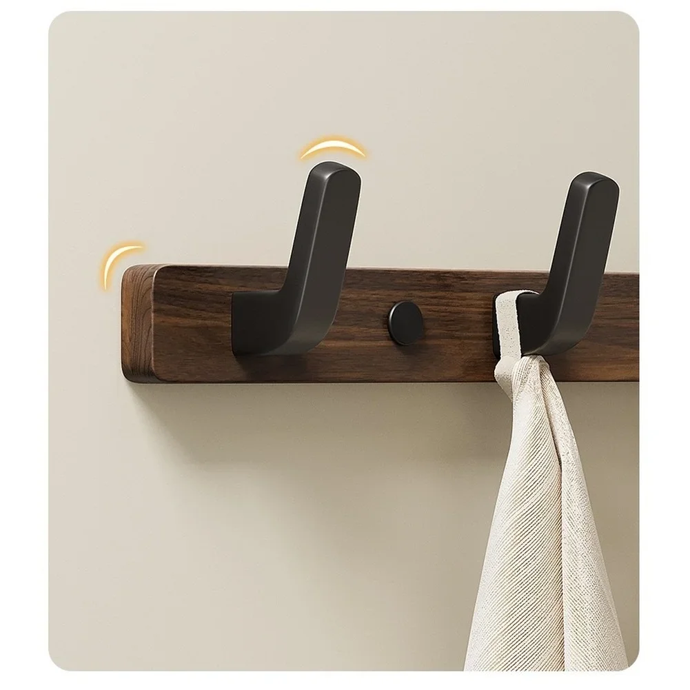 Sticky Back Walnut And Beech Wood L Shaped Hook For Hanging Items In For Entryway Bedroom Bathroom No Drill Required