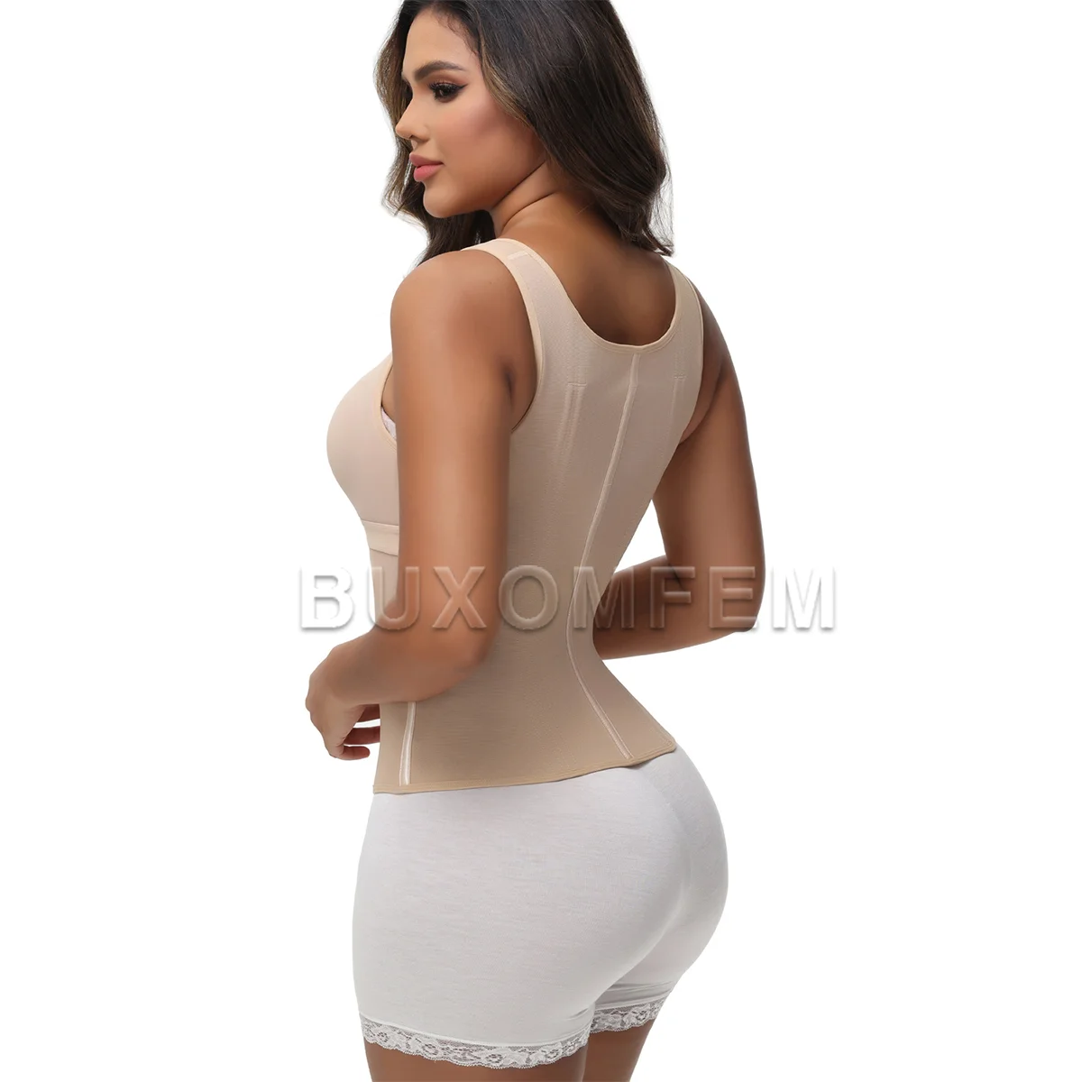 Stylish Seamless Fajas Colombianas Postsurgical Shaping Slim Belt for Women Front-Zipper Colombian Girdles with Shoulder Straps