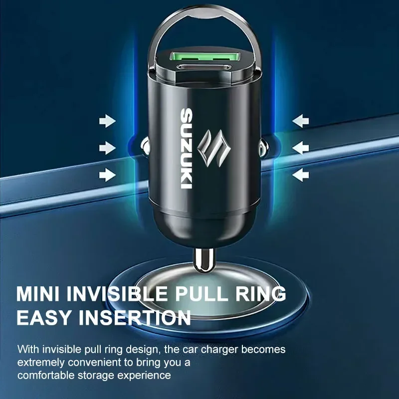1 قطعة شاحن سيارة سريع USB نوع-C محول الشحن اكسسوارات لسوزوكي سويفت سبورت جيمي جراند فيتارا ألتو SX4 الساموراي