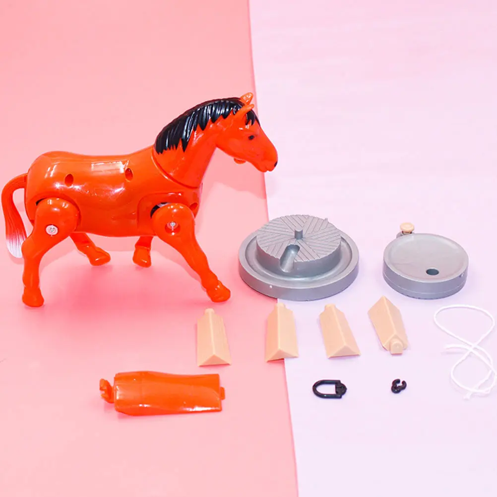 

2Pcs Rotating Horse Plaything Creative Walking Mill Craft Kids Interactive Educational Children Playmate Gift Mill Plaything